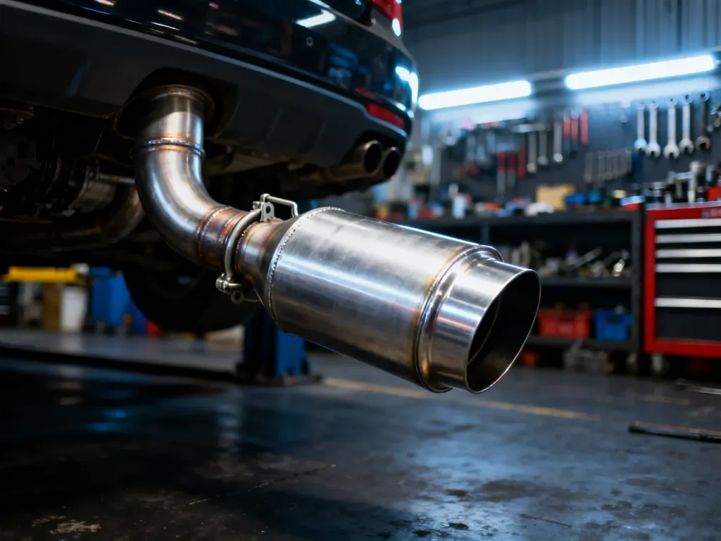 Mechanik dokonujący inspekcji czystego filtra cząstek stałych DPF w profesjonalnym warsztacie samochodowym.